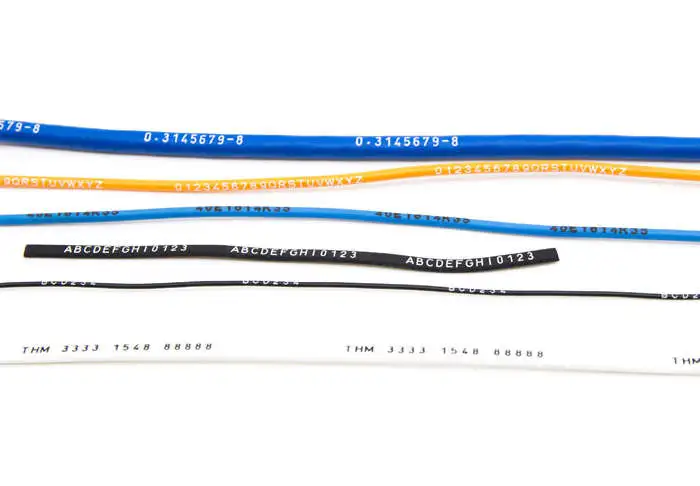 A group of cables in different colours